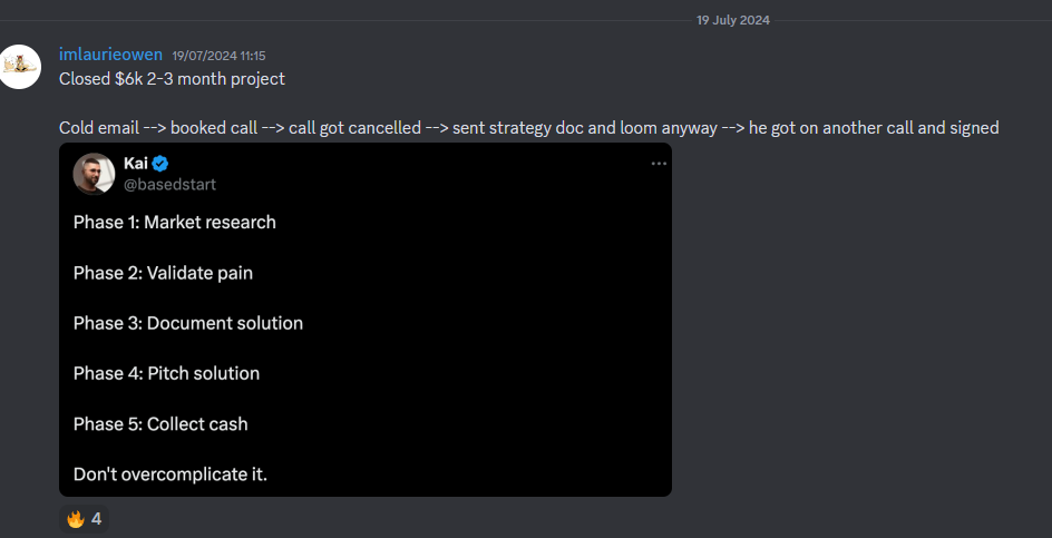 Screenshot of a $6K deal closed